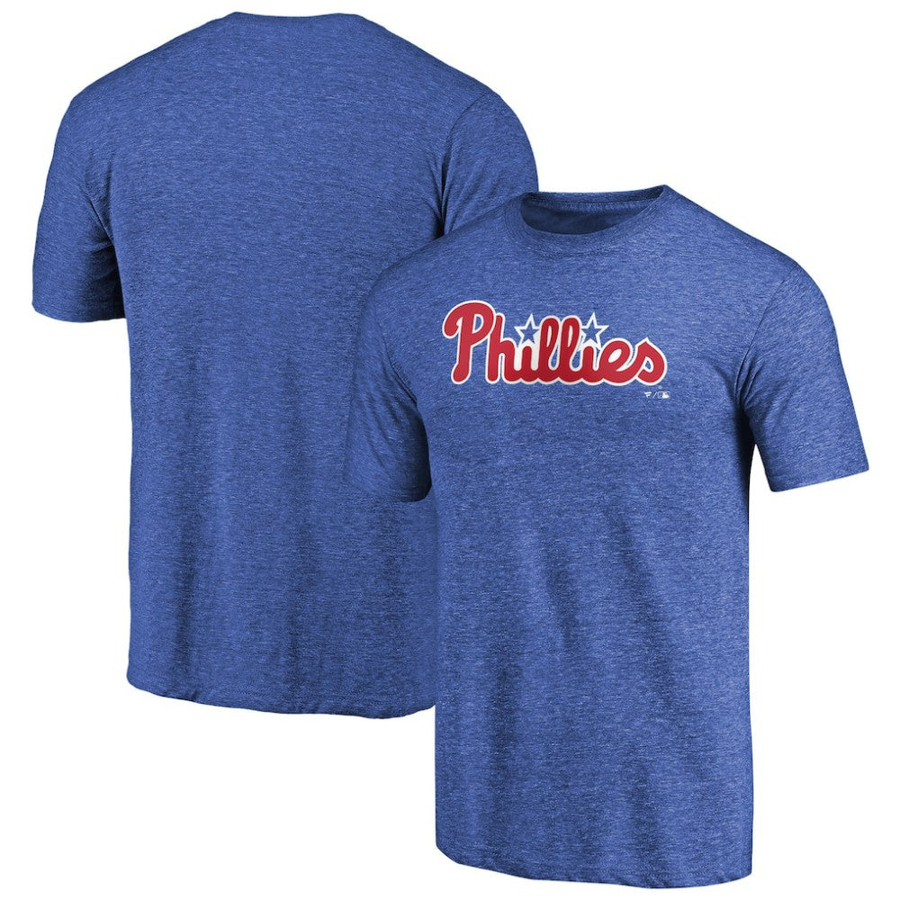 Philadelphia Phillies Team Wordmark Tri-Blend T-Shirt Royal