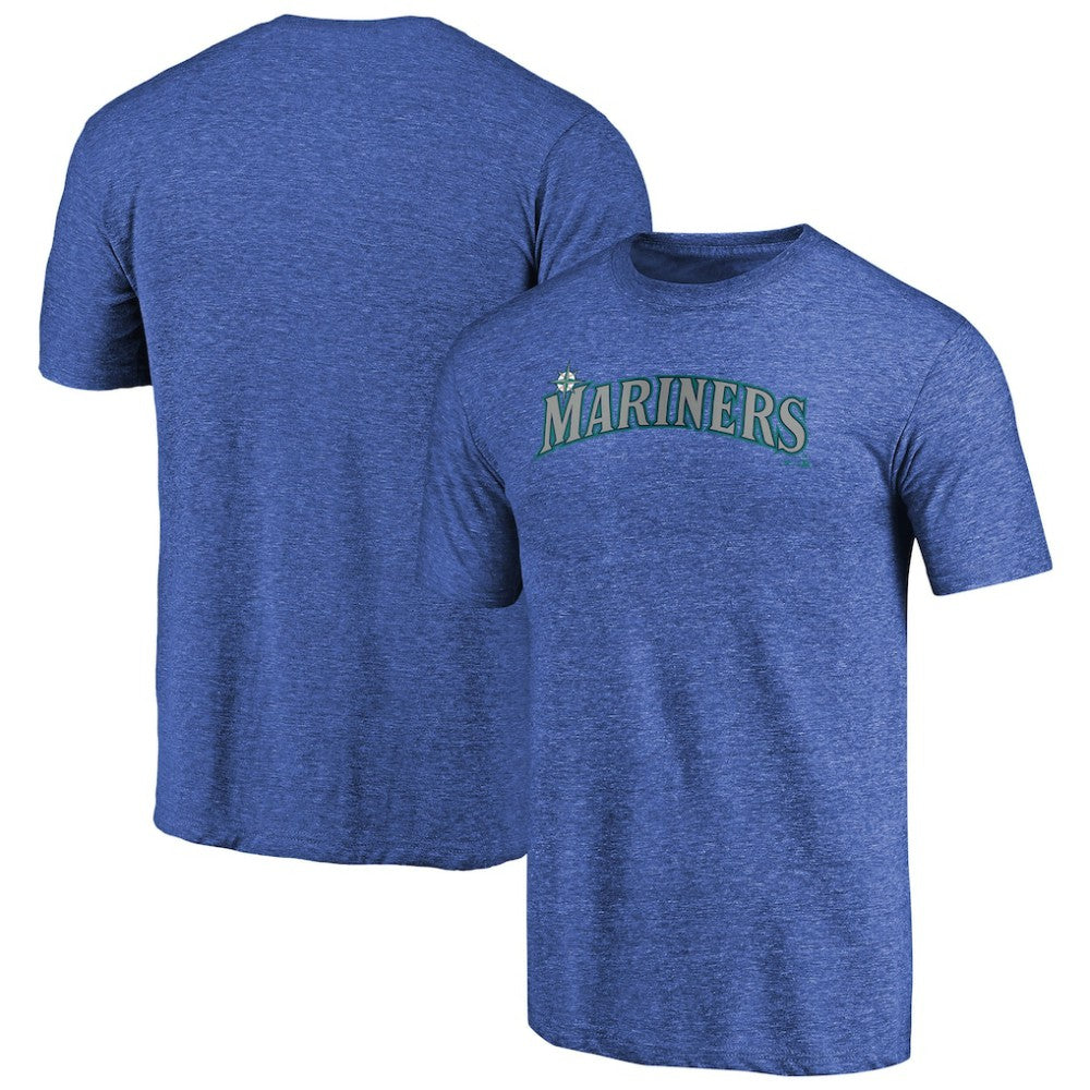 Seattle Mariners Team Wordmark Tri-Blend T-Shirt Royal