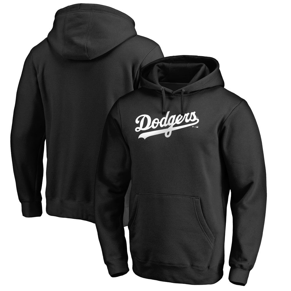 Los Angeles Dodgers Official Wordmark Fitted Pullover Hoodie Black