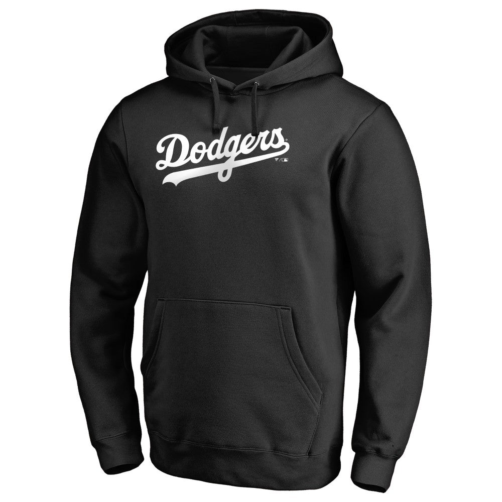 Los Angeles Dodgers Official Wordmark Fitted Pullover Hoodie Black