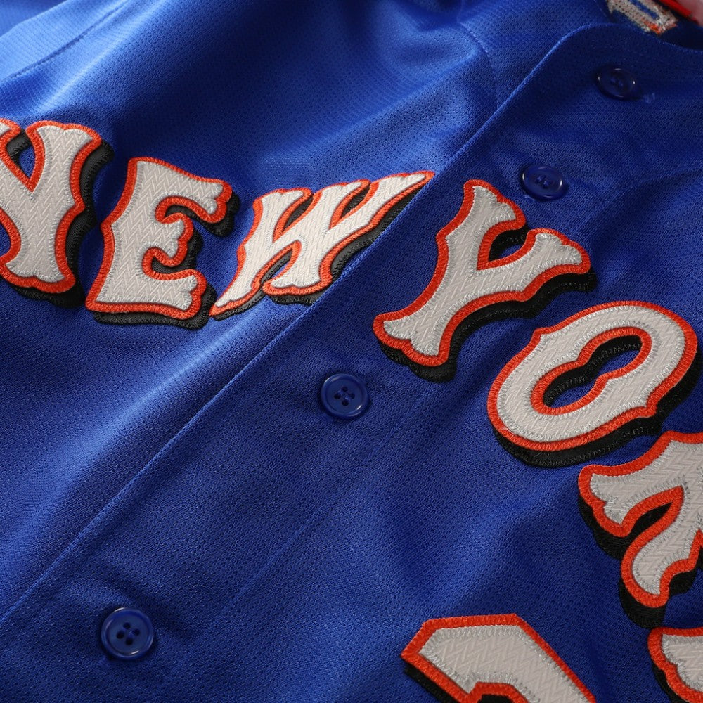 Mike Piazza New York Mets Cooperstown Collection Mesh Batting Practice Button-Up Jersey Royal | Mitchell & Ness