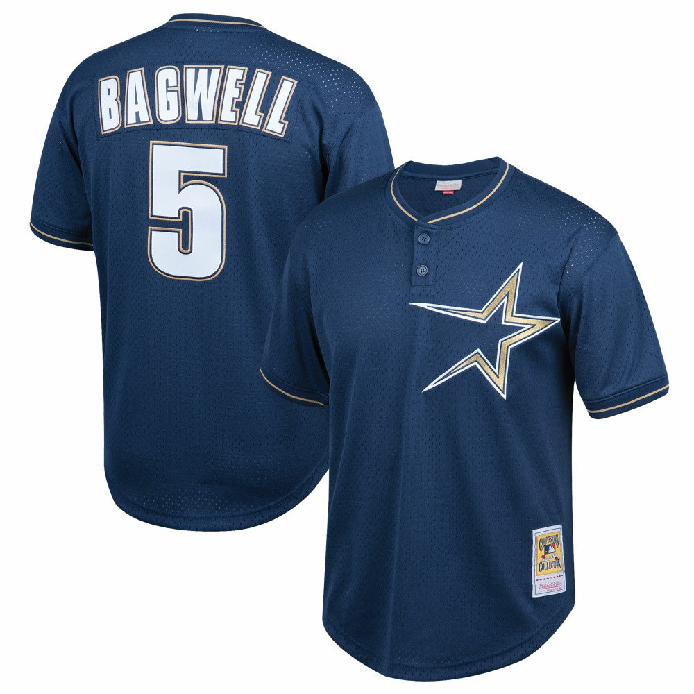 Jeff Bagwell Houston Astros Youth Cooperstown Collection Mesh Batting Practice Jersey Navy | Mitchell & Ness