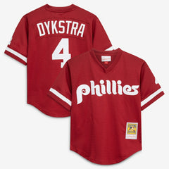 Lenny Dykstra Philadelphia Phillies Youth Cooperstown Collection Mesh Batting Practice Jersey Burgundy | Mitchell & Ness