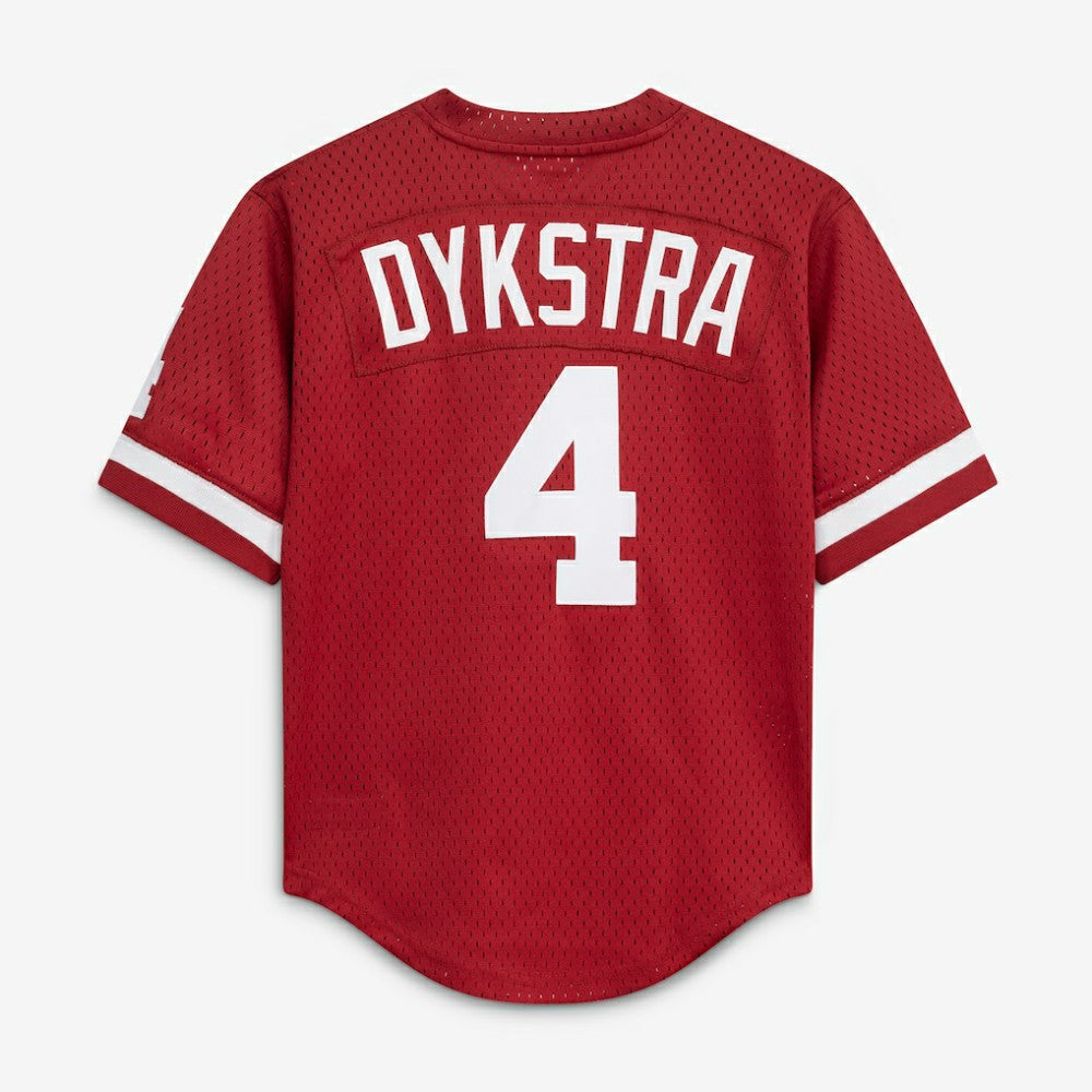 Lenny Dykstra Philadelphia Phillies Youth Cooperstown Collection Mesh Batting Practice Jersey Burgundy | Mitchell & Ness