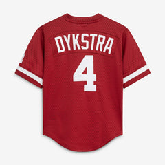 Lenny Dykstra Philadelphia Phillies Youth Cooperstown Collection Mesh Batting Practice Jersey Burgundy | Mitchell & Ness