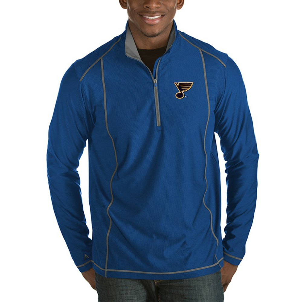 St. Louis Blues Antigua Tempo Desert Dry Half-Zip Pullover Jacket Royal