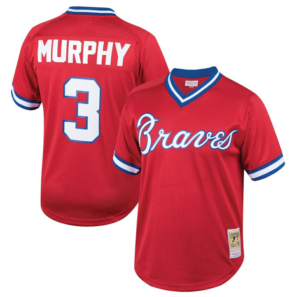 Dale Murphy Atlanta Braves Youth Cooperstown Collection Mesh Batting Practice Jersey Red | Mitchell & Ness