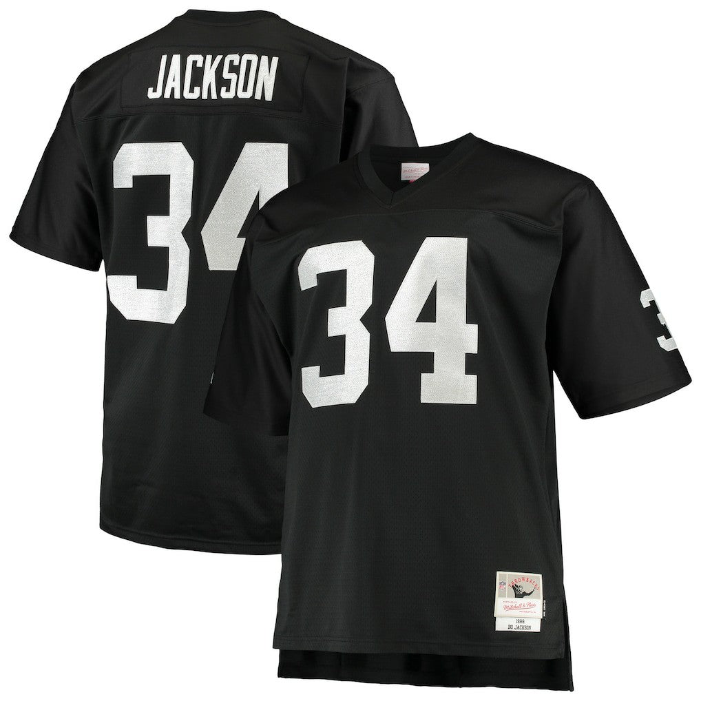 Bo Jackson Las Vegas Raiders Big & Tall 1988 Retired Player Replica Jersey - Black sale