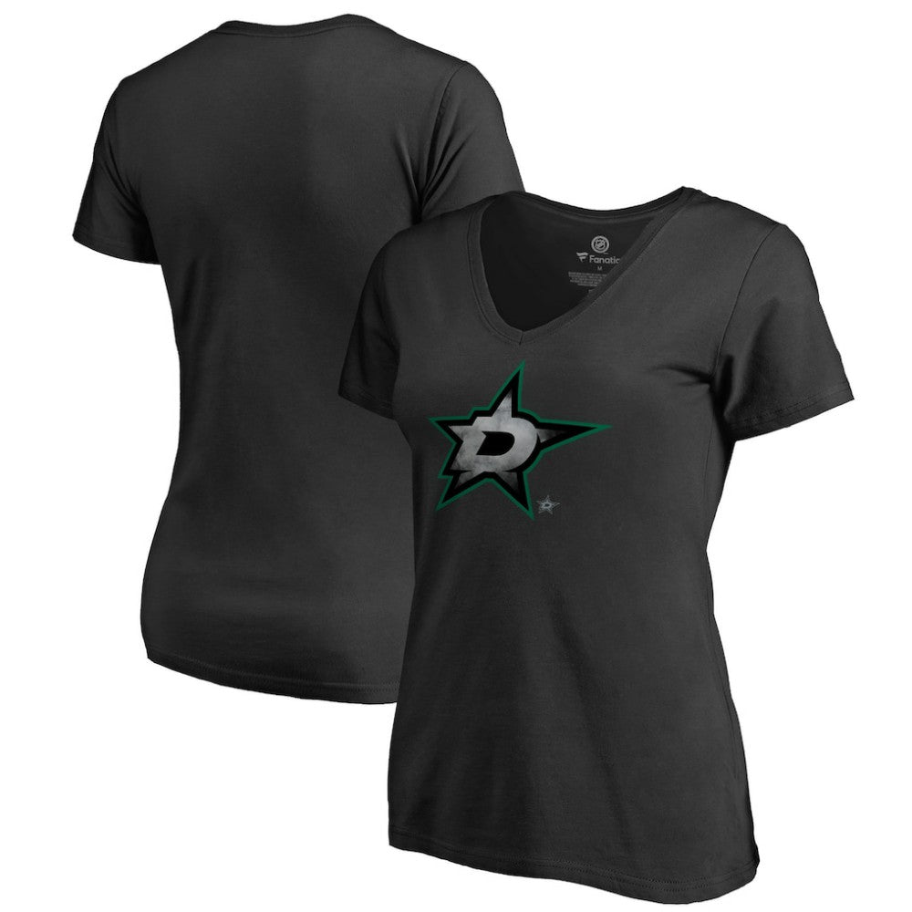 Dallas Stars Women's Core Smoke V-Neck T-Shirt Black