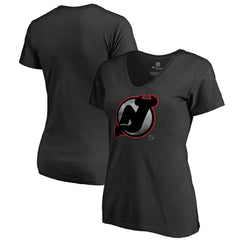 New Jersey Devils Women's Core Smoke V-Neck T-Shirt Black