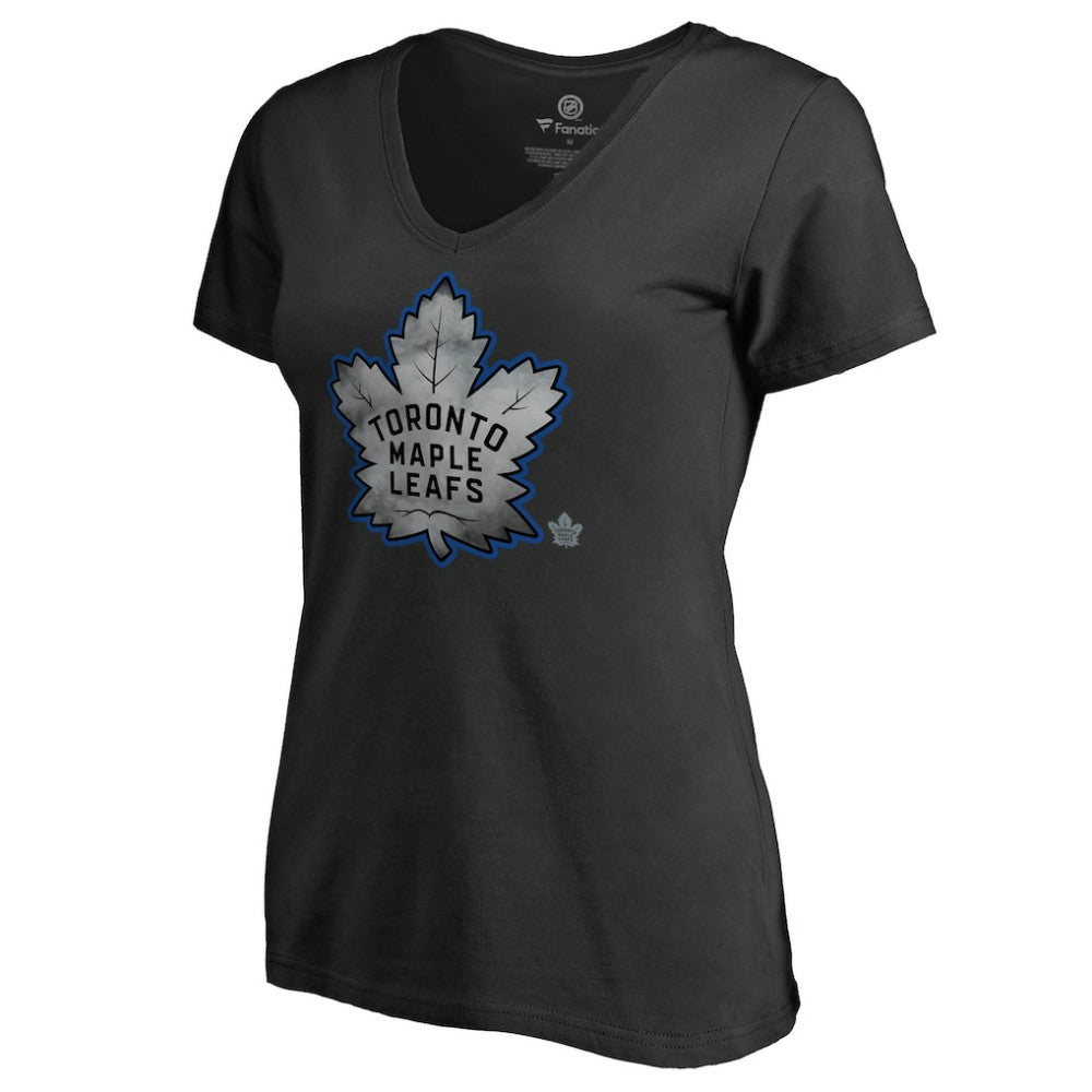 Toronto Maple Leafs Women's Core Smoke V-Neck T-Shirt Black