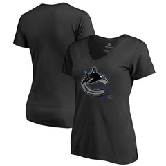 Vancouver Canucks Women's Core Smoke V-Neck T-Shirt Black