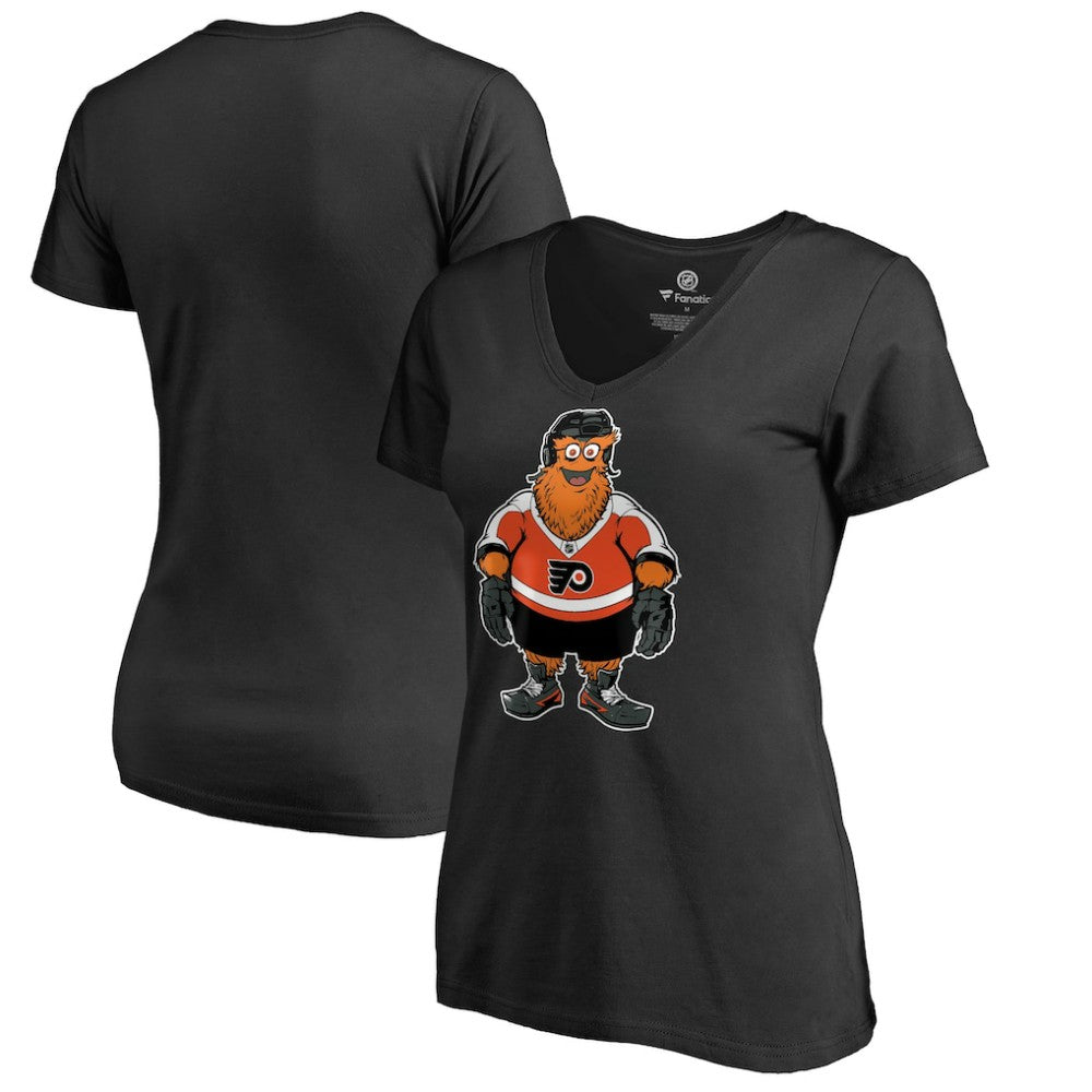 Philadelphia Flyers Women's Gritty V-Neck T-Shirt Black