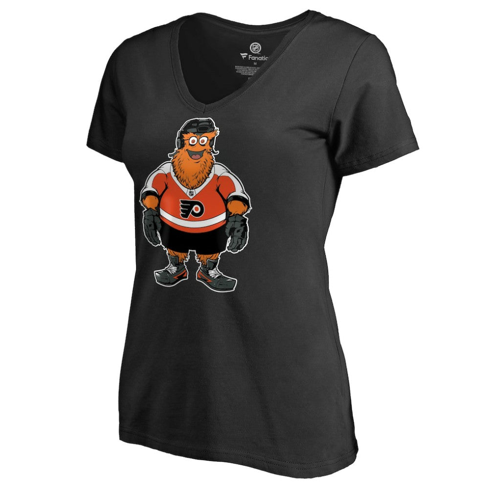 Philadelphia Flyers Women's Gritty V-Neck T-Shirt Black