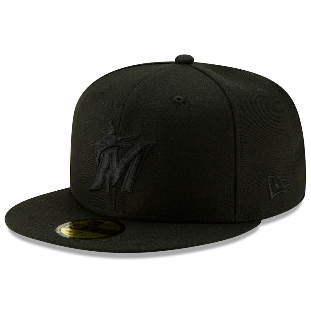 Miami Marlins 2019 Black-on-Black 59FIFTY Fitted Hat Black | New Era