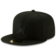 Miami Marlins 2019 Black-on-Black 59FIFTY Fitted Hat Black | New Era