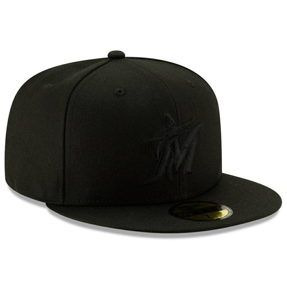 Miami Marlins 2019 Black-on-Black 59FIFTY Fitted Hat Black | New Era