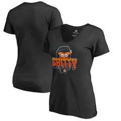 Philadelphia Flyers Women's Go Gritty V-Neck T-Shirt Black