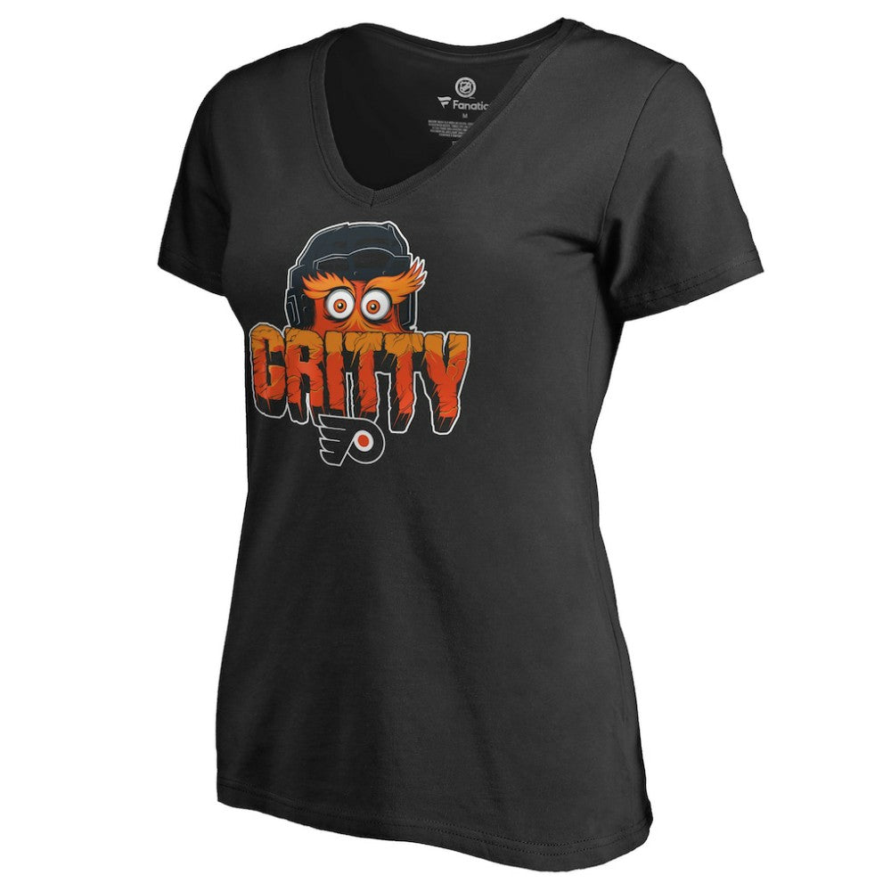 Philadelphia Flyers Women's Go Gritty V-Neck T-Shirt Black