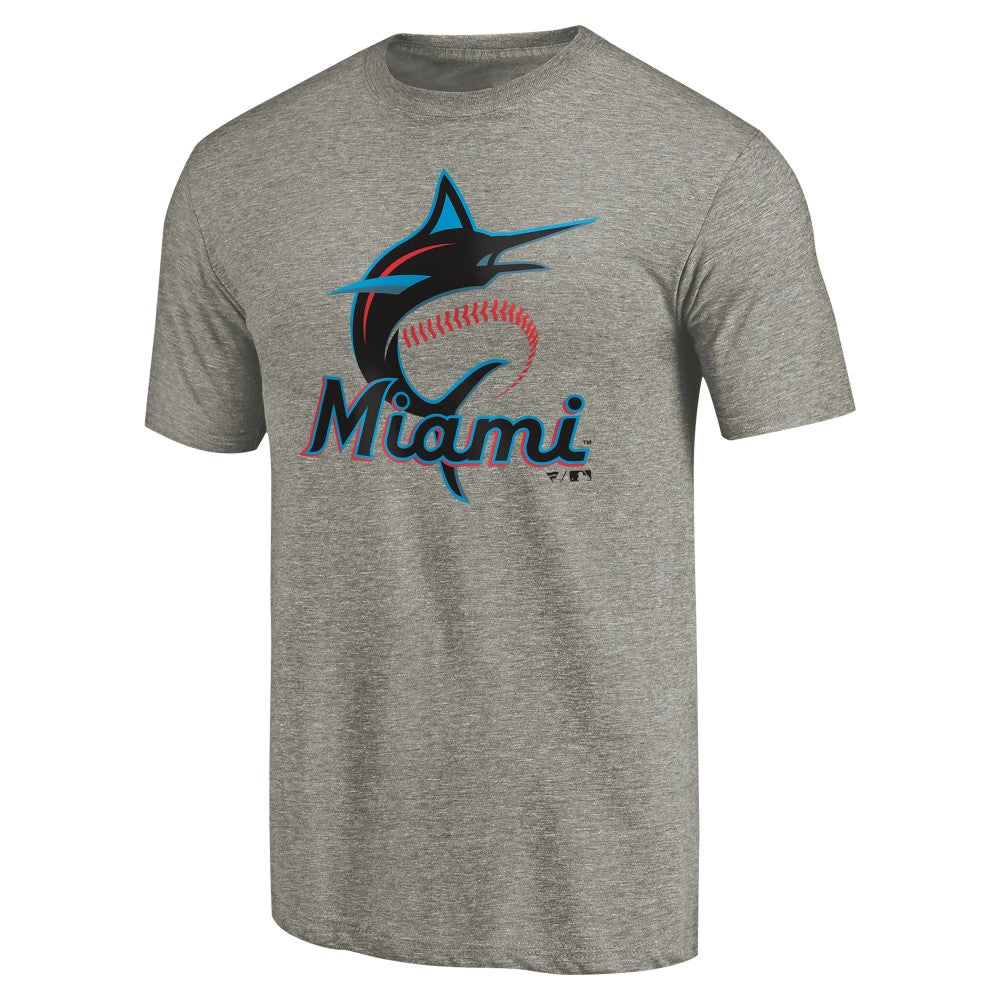 Miami Marlins Primary Logo T-Shirt Gray