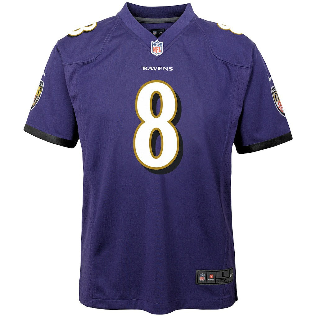 Lamar Jackson Baltimore Ravens Youth Game Jersey - Purple