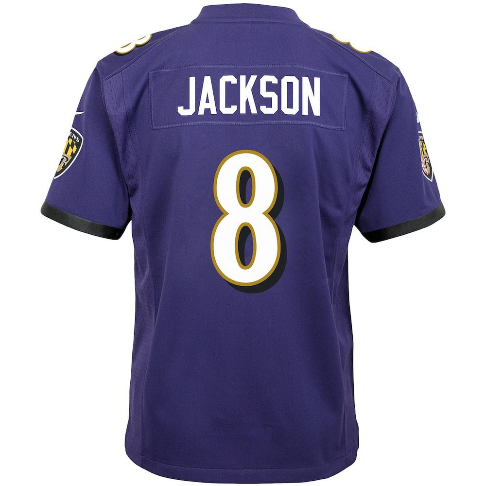 Lamar Jackson Baltimore Ravens Youth Game Jersey - Purple