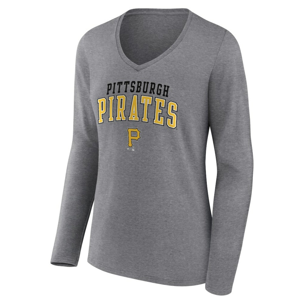 Pittsburgh Pirates Women's Short & Long Sleeve T-Shirt Combo Pack Black/Heather Gray