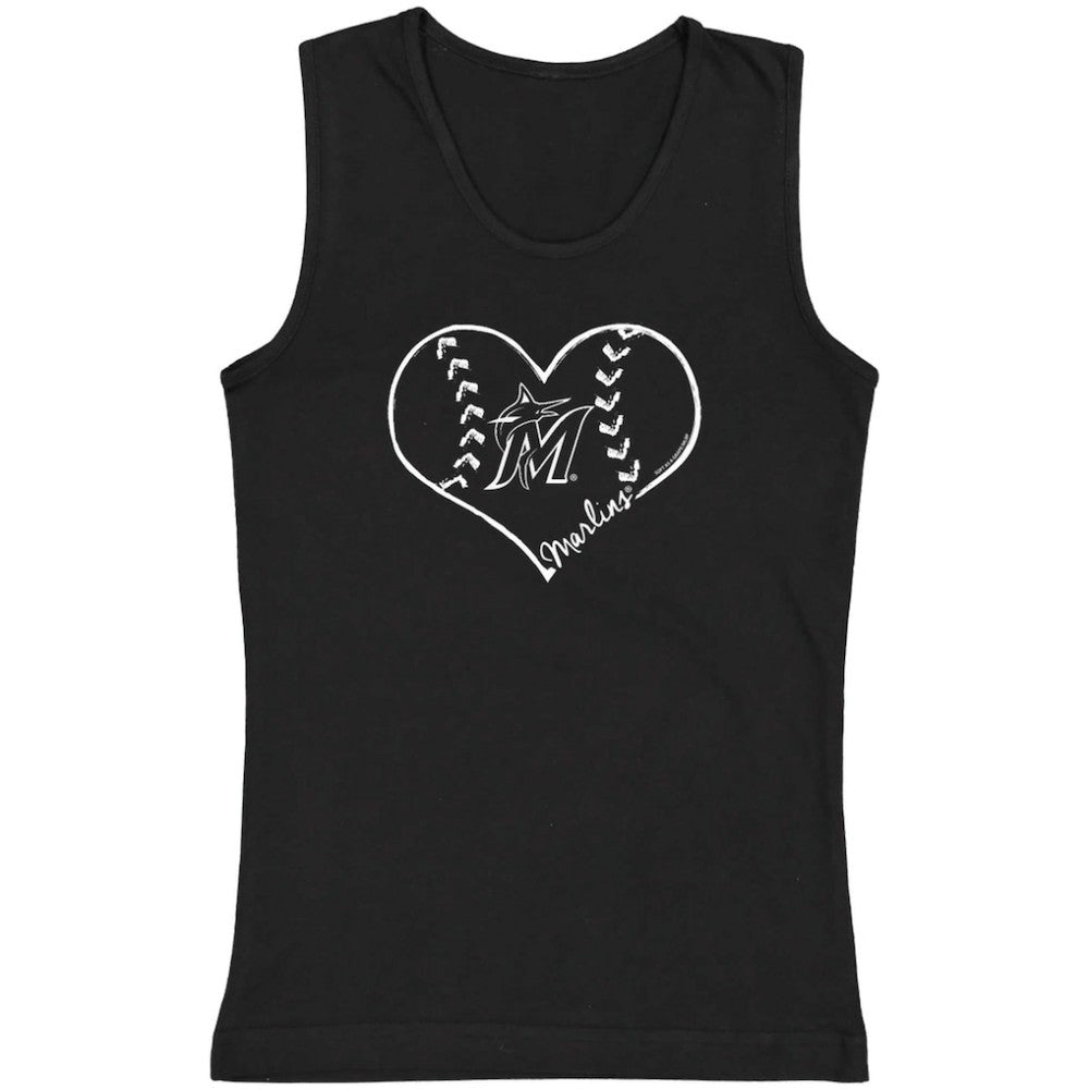 Miami Marlins Soft as a Grape Youth Cotton Tank Top Black
