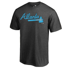 Atlanta Braves Blue Wordmark T-Shirt Heathered Charcoal