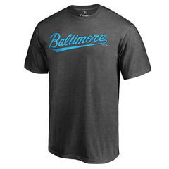 Baltimore Orioles Blue Wordmark T-Shirt Heathered Charcoal