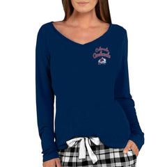Colorado Avalanche Concepts Sport Women's Marathon Knit Long Sleeve V-Neck Top Navy