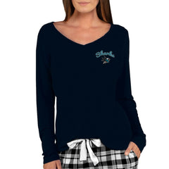 San Jose Sharks Concepts Sport Women's Marathon Knit Long Sleeve V-Neck Top Black