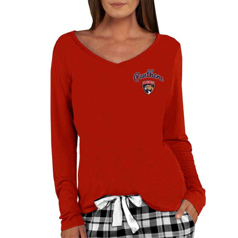 Florida Panthers Concepts Sport Women's Marathon Knit Long Sleeve V-Neck Top Red
