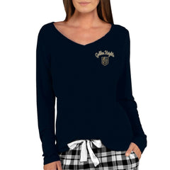 Vegas Golden Knights Concepts Sport Women's Marathon Knit Long Sleeve V-Neck Top Black
