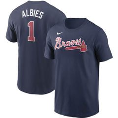 Ozzie Albies Atlanta Braves Fuse Name & Number T-Shirt Navy | Nike
