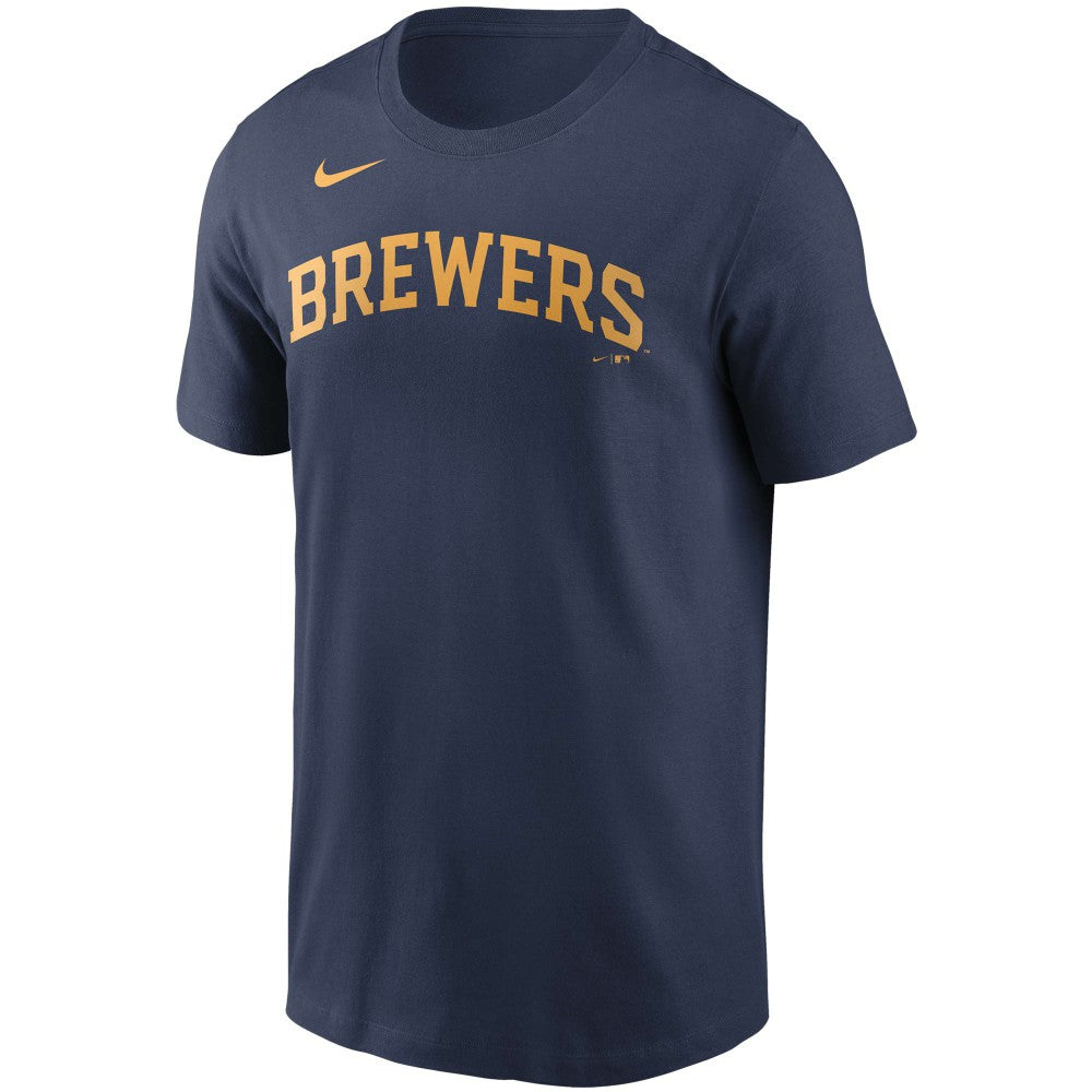 Christian Yelich Milwaukee Brewers Name & Number T-Shirt Navy | Nike