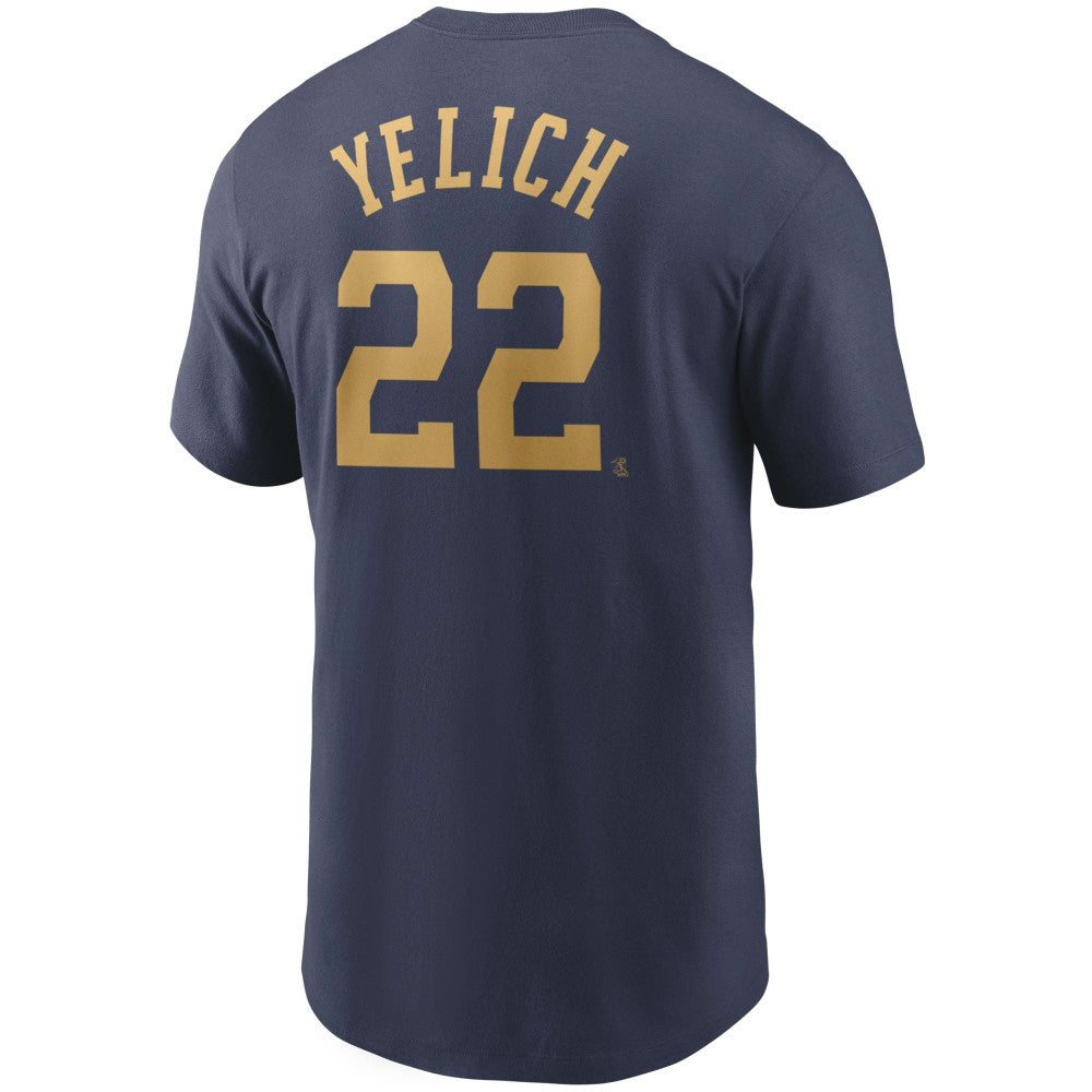 Christian Yelich Milwaukee Brewers Name & Number T-Shirt Navy | Nike