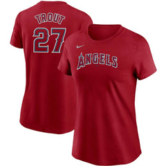 Mike Trout Los Angeles Angels Women's Name & Number T-Shirt Red | Nike