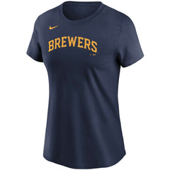 Christian Yelich Milwaukee Brewers Women's Name & Number T-Shirt Navy | Nike