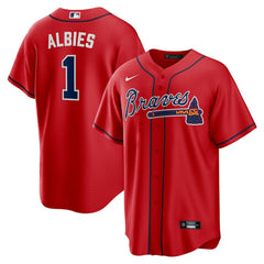 Ozzie Albies Atlanta Braves Alternate 2 Replica Jersey Red | Nike