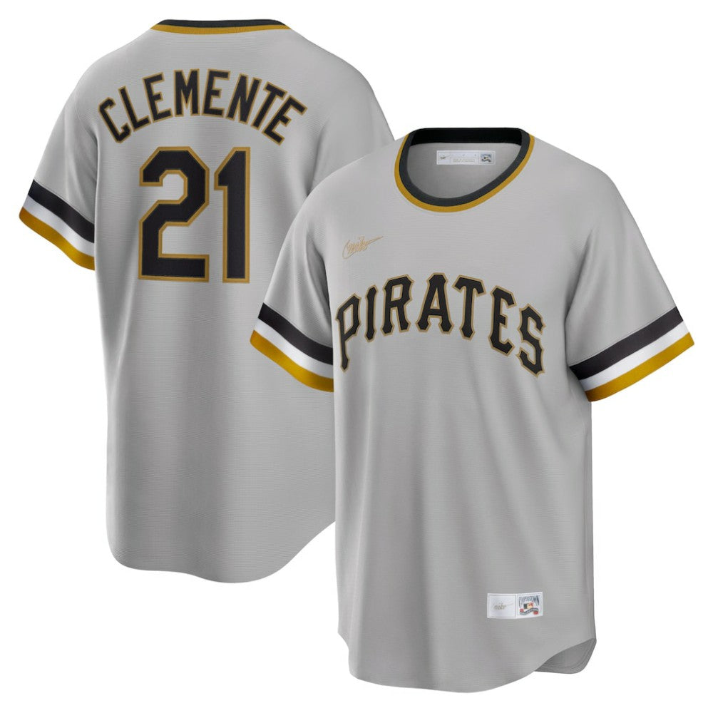 Roberto Clemente Pittsburgh Pirates Road Cooperstown Collection Player Jersey Gray | Nike