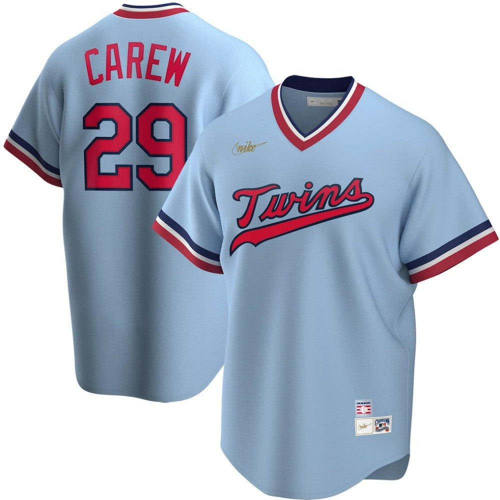 Rod Carew Minnesota Twins Road Cooperstown Collection Player Jersey Light Blue | Nike