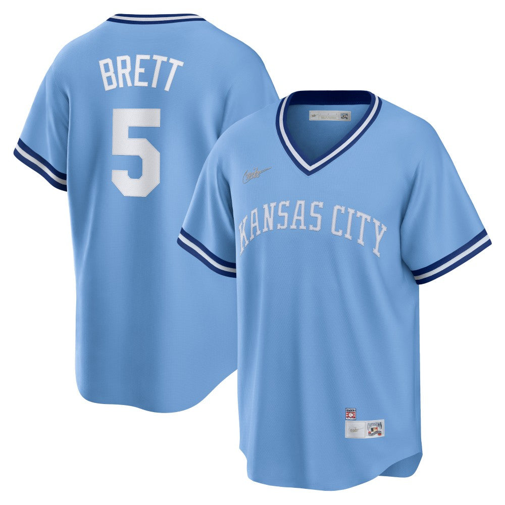 George Brett Kansas City Royals Road Cooperstown Collection Player Jersey Light Blue | Nike