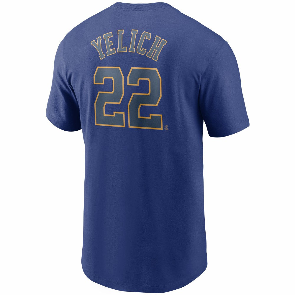 Christian Yelich Milwaukee Brewers Name & Number T-Shirt Royal | Nike