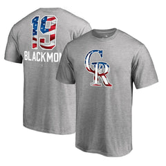 Charlie Blackmon Colorado Rockies Banner Wave Name & Number T-Shirt Heathered Gray