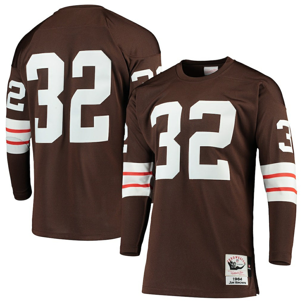 Jim Brown Cleveland Browns 1964 Authentic Throwback Retired Player Jersey - Brown discount