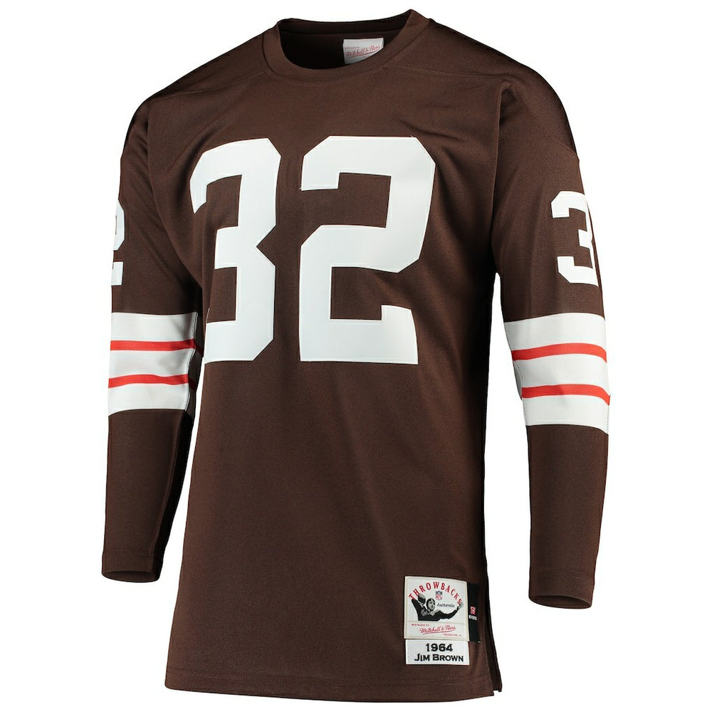 Jim Brown Cleveland Browns 1964 Authentic Throwback Retired Player Jersey - Brown discount