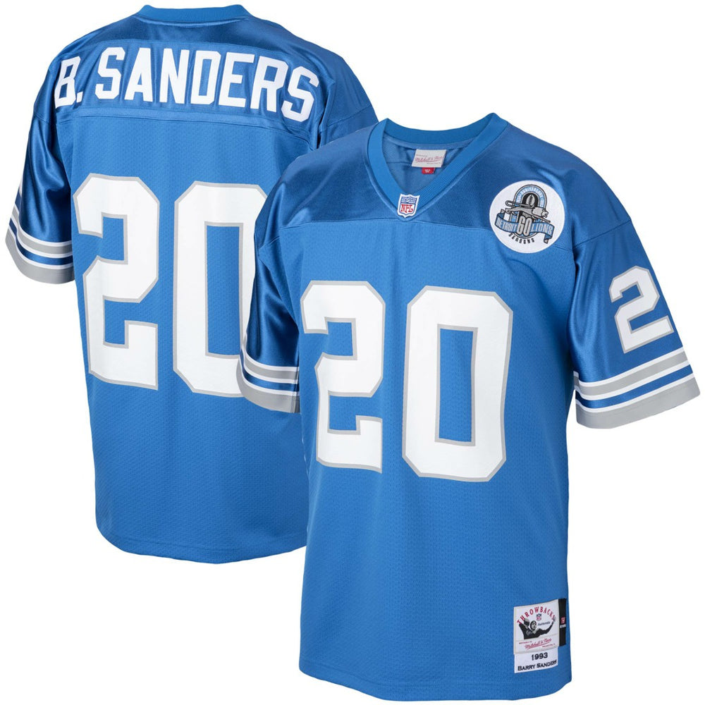 Barry Sanders Detroit Lions 1993 Authentic Throwback Retired Player Jersey - Blue online