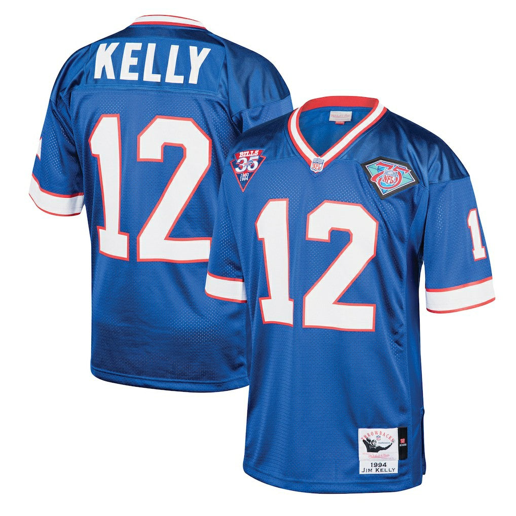 Jim Kelly Buffalo Bills 1994 Authentic Throwback Retired Player Jersey - Royal sale