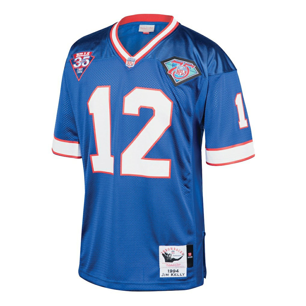 Jim Kelly Buffalo Bills 1994 Authentic Throwback Retired Player Jersey - Royal sale